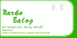 marko balog business card